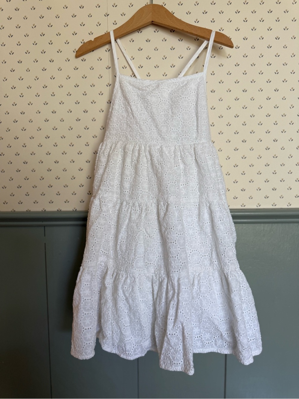 Joie White Eyelet 100% Cotton Spaghetti Strap Dress